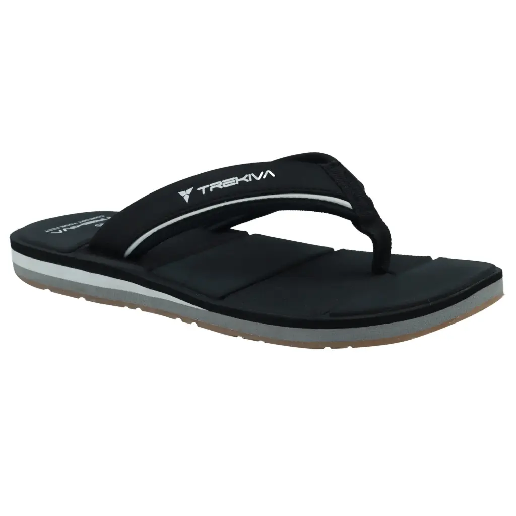 Trekiva Men's Premium Slippers | Comfortable Daily Use Slippers For Home, Outdoors & Travel | Flexible & Durable | Anti-Skid Grip With Soft Cushioned Footbed Flip-Flop | TR-T0601