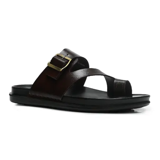 Trekiva Men’s Premium PU Buckle Sandals | Soft Cushioned Footbed, Adjustable Strap, Anti-Slip Sole | Comfortable for Daily Use | Flexible & Durable | TPG-3079